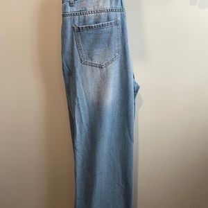 Wide leg distressed denim size M